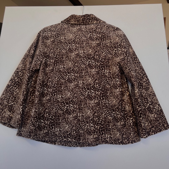 Talbots Velvet Animal Print Lined Jacket Large Accent Buttons Sz 10 Mob Wife - Picture 6 of 11